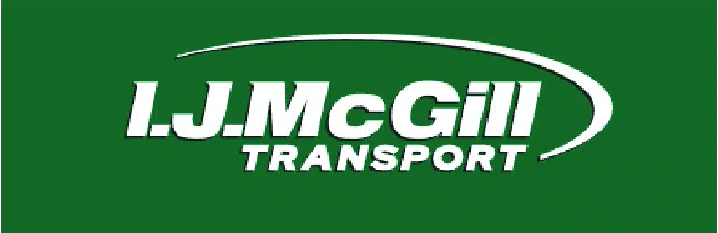 The I.J. McGill Transport logo on a dark green background. It features 