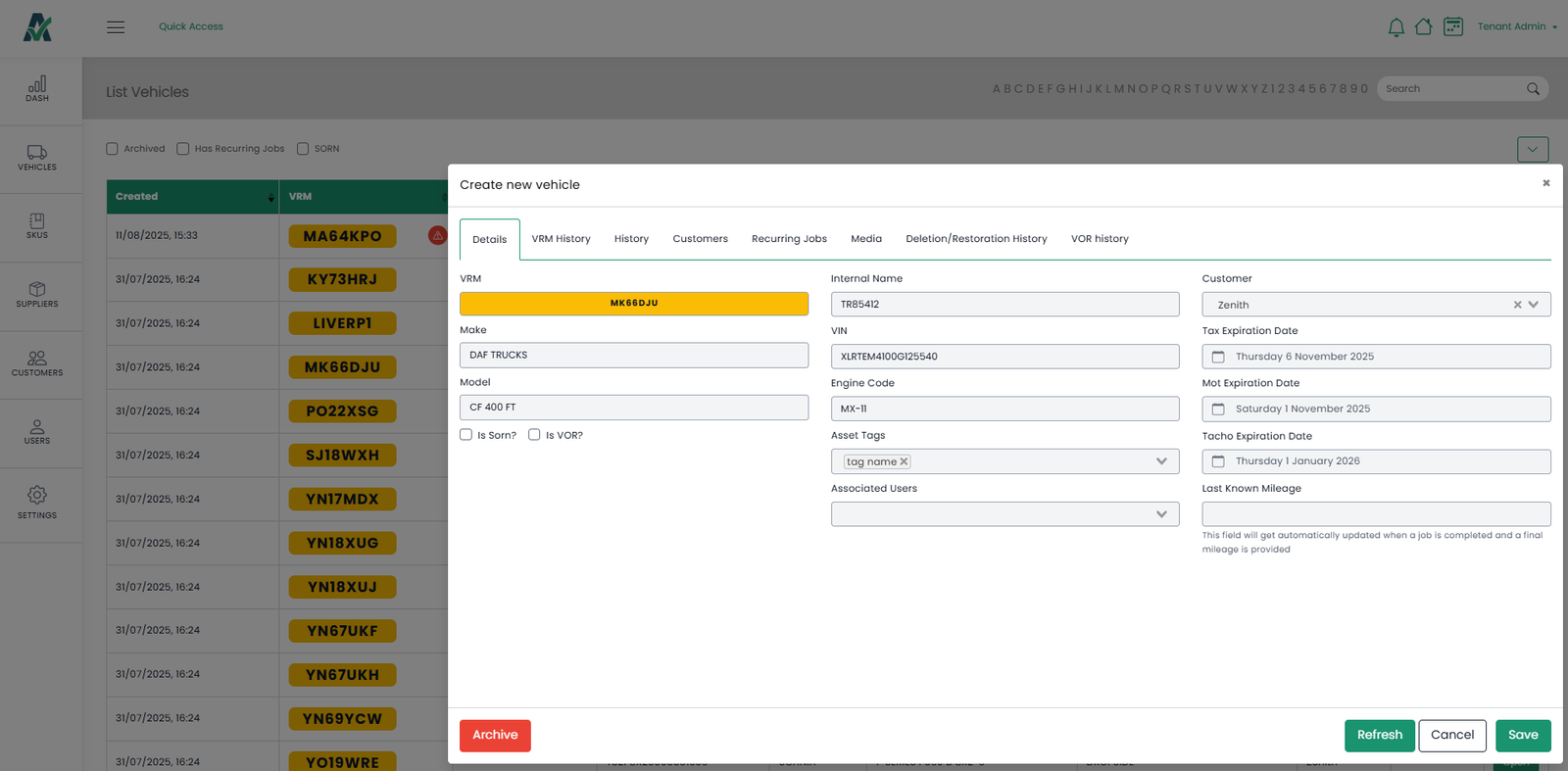 Instant Access to Job Sheets and History